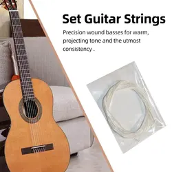 New 6Pcs Acoustic Guitar Strings Nylon Silver Strings Set for Classical Classic Guitar 1M 1-6 E B G D A E Guitar Bass Part