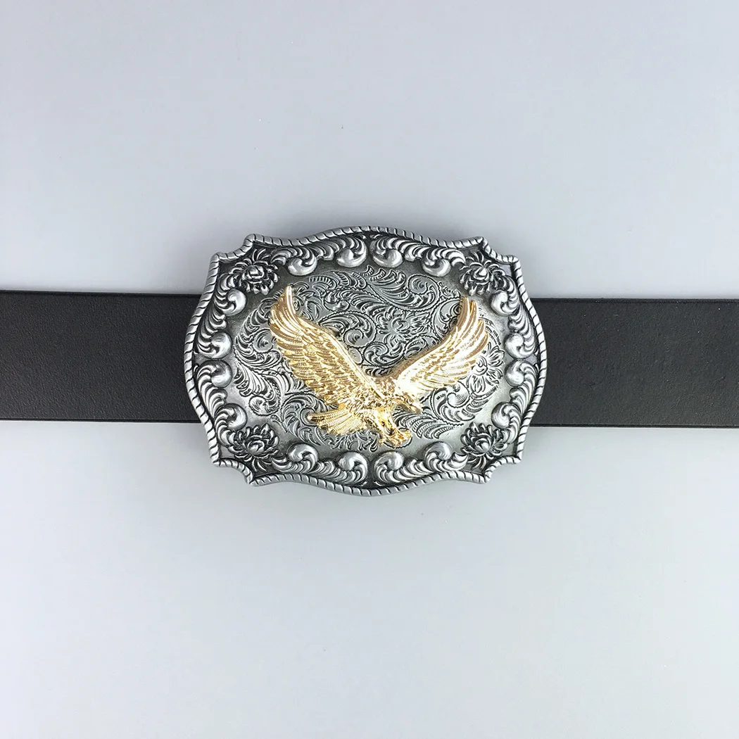 New Western Rodeo Fly Eagle Double Color Belt Buckle also Stock in US BUCKLE-WT128 Free Shipping