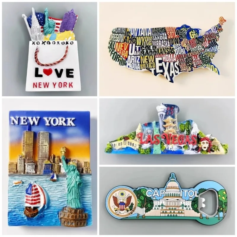 Pegatinas para nevera de América, recuerdos de Boston, Estados Unidos, San Francisco, Chicago, Los Ángeles, Gran Canyon, imanes para nevera, regalos