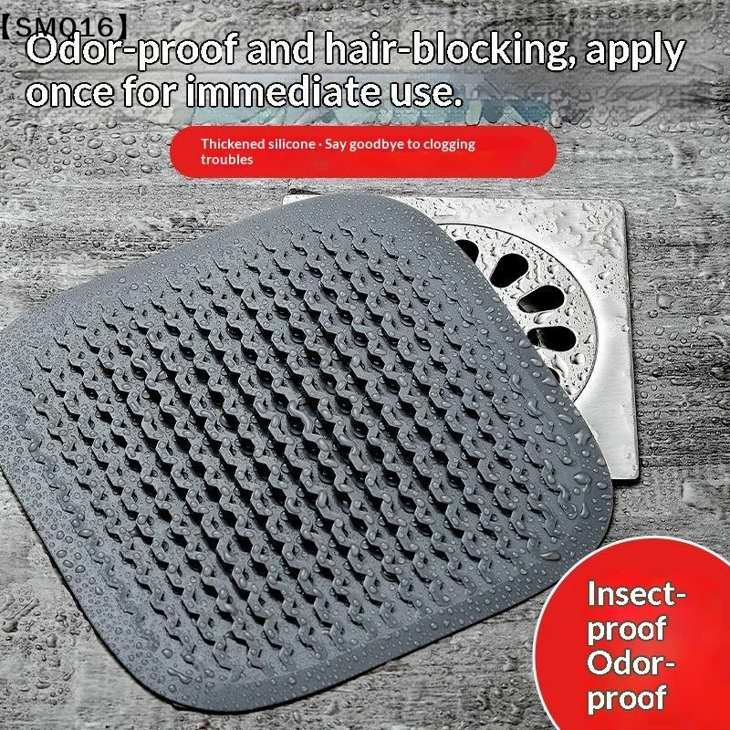 Silicone Floor Drain Hair Filter Catcher Kitchen Sink Plug Filter Stopper Shower Bathtub Drain Strainer Bathroom Supplies【SMQ】
