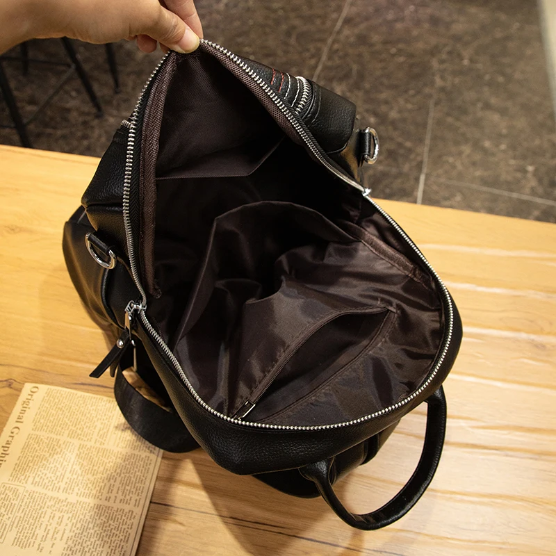 Designer Multifunctional Backpacks Women Fashion Anti theft Leather Travel Backpack Large Capacity School Bags for Teenage Girls