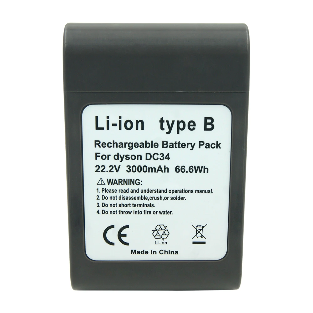 Vacuum Cleaner Battery 22.2V 3000mAh Li-ion Rechargeable Battery for Dyson Battery Dyson DC31 DC34 DC35 DC45 DC44 animal TYPE B