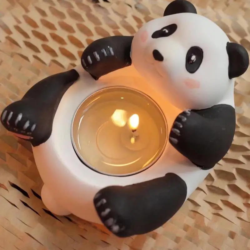 Cartoon giant panda aromatherapy plaster candle holder Tea Lights Votive Candle Stand Cute Animal Figurines candle Lamp Decor