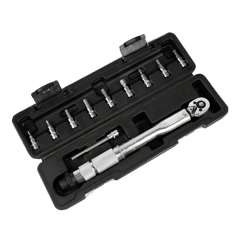 AB45 11 PCS Set di chiavi dinamometriche in scala precisa Kit di cassette degli attrezzi di riparazione a cricchetto da 1/4 pollici 5-25Nm Cambio rapido per auto Facile installazione