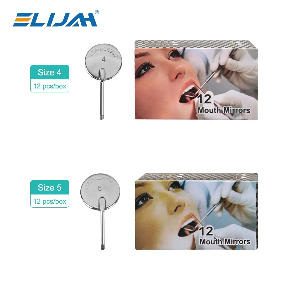 

12Pcs/Box Dental Stainless Steel Dental Mouth Mirror 4/5 Anti Fog Front Surface Dentistry Mirrors High Quality Dentist Equipment