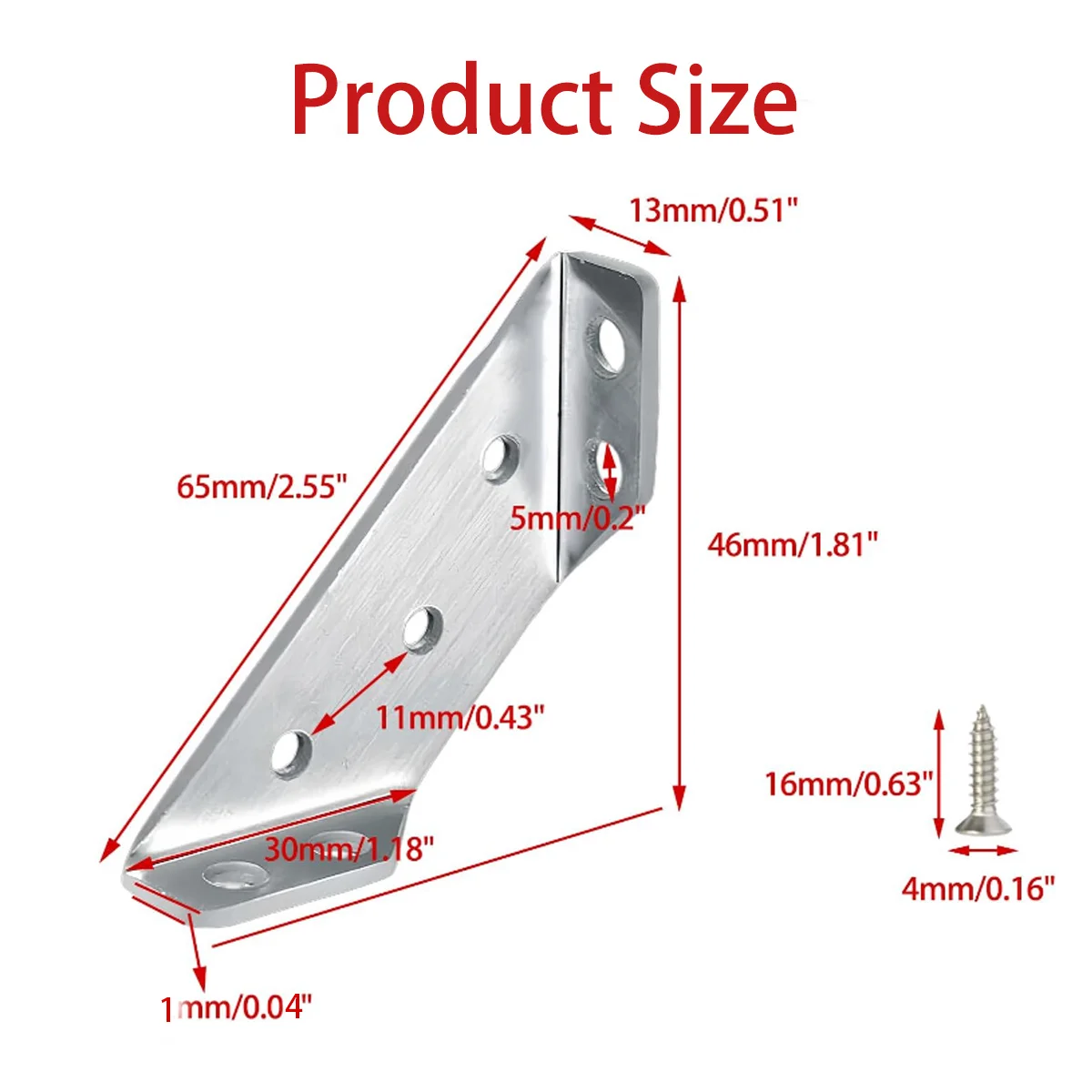 10/20/40 Pcs Corner Code Heavy Duty Shelving Angle Brace Cupboard Trapezoid Bracket Stainless Steel Brackets Furniture Fastener