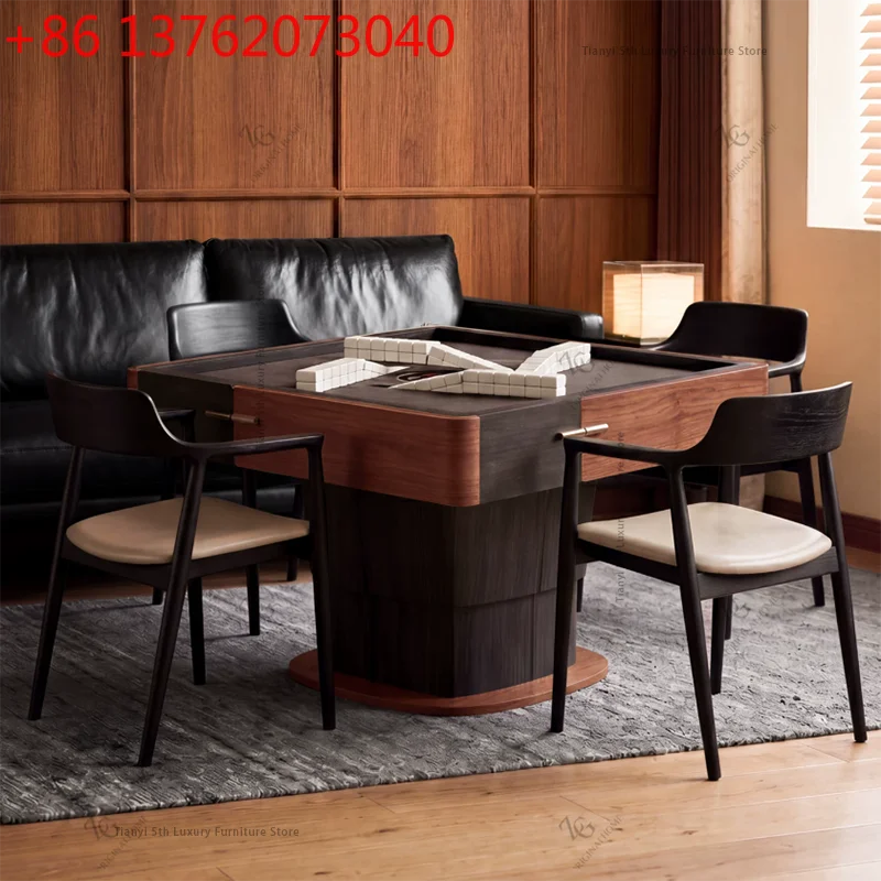 

Solid Wood Mahjong Table Nordic High End Lifting Tea Table Mahjong Machine Automatic Shuffling Dining Table Home Furniture