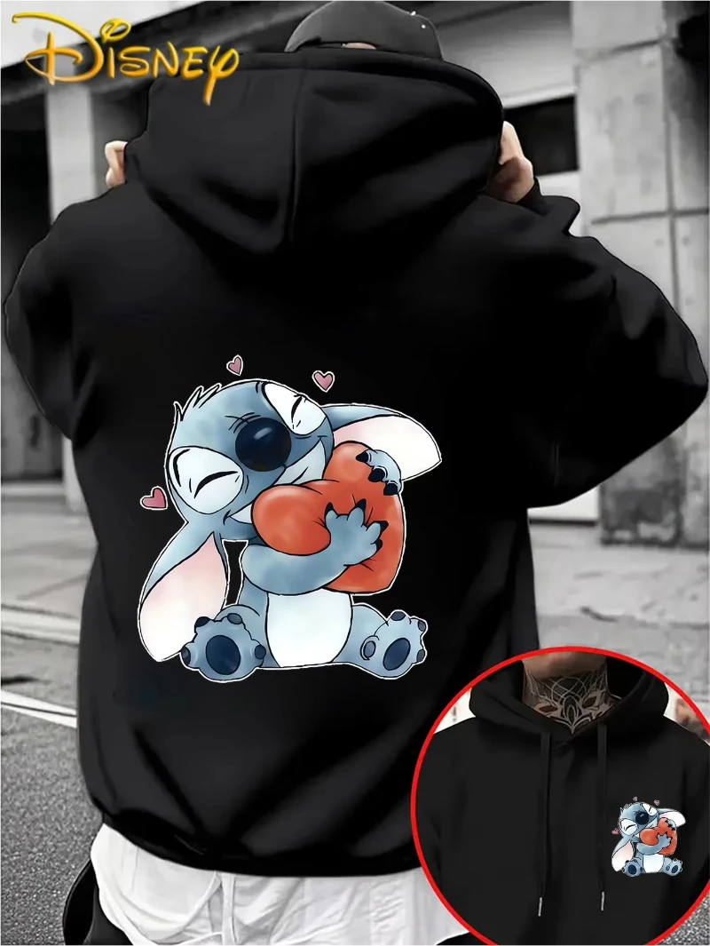 

MINISODisney Stitch pattern Hoodie Autumn Winter Casual Unisex Pullover Sweatshirt Tracksuit Clothing Hoody Oversized Streetwear