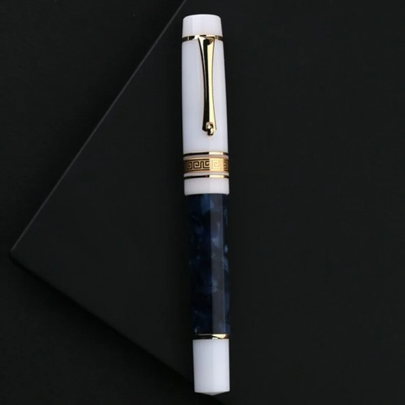 Stylo à encre pour stylo plume en résine A + MAJOHN M400 # 6 plumes EF/F/M couleur argent/plume bicolore