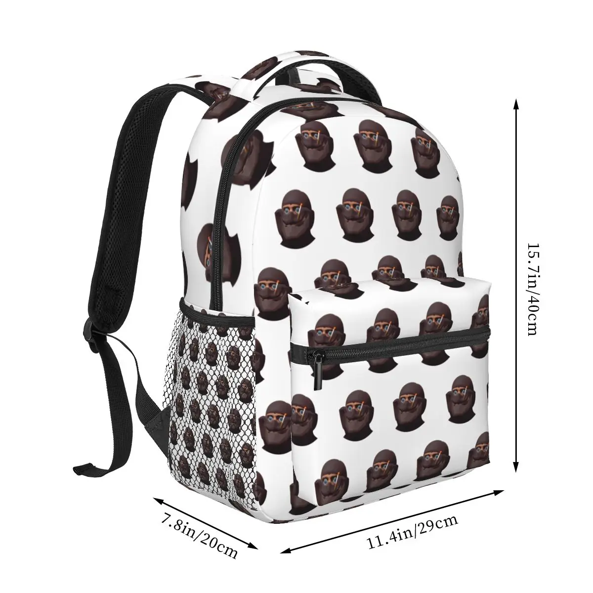 Team Fortress 2 TF2 Spy Gmod Face Funny Meme Red Student Backpack School Bag Hiking Travel Daypack Bookbag Shoulder Bags
