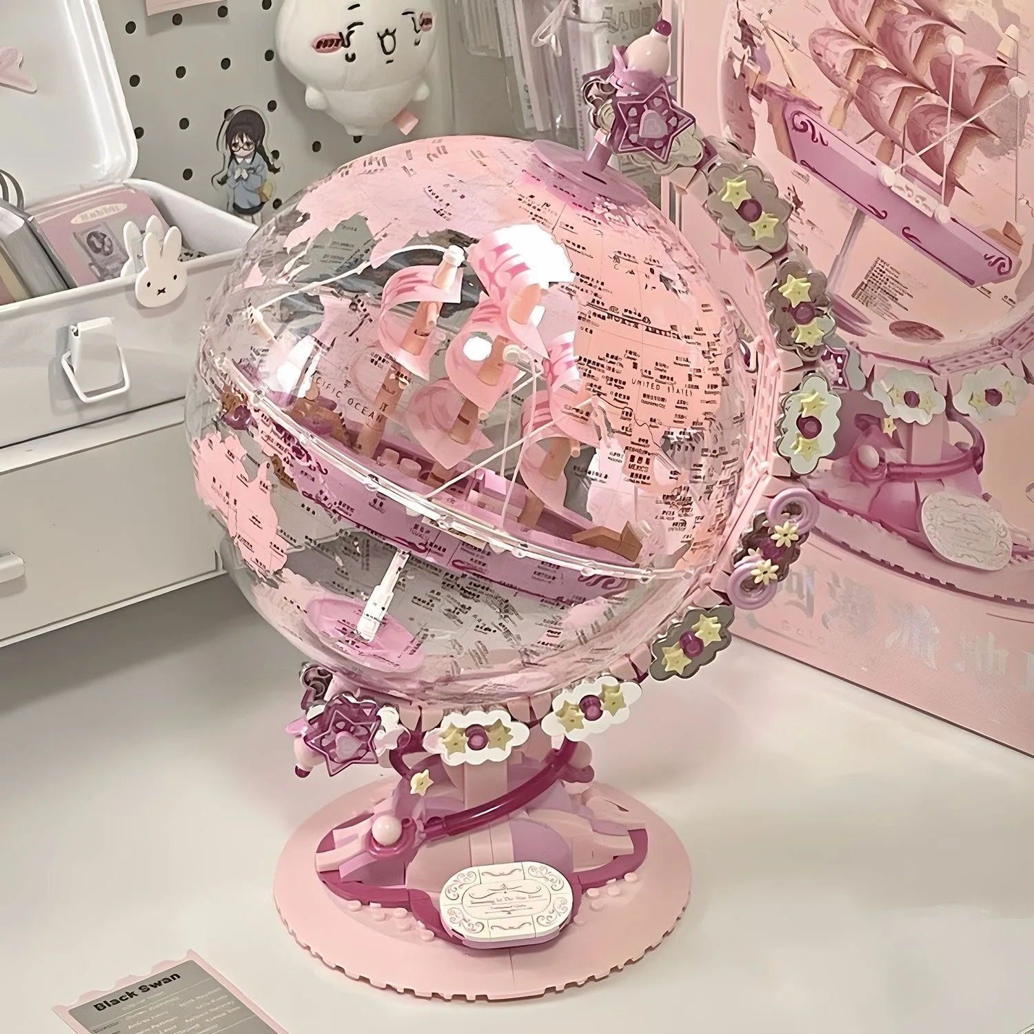 jiqi-blocchi-da-costruzione-star-river-dawn-earth-globe-giocattolo-di-assemblaggio-per-bambine-ornamento-di-alta-qualita-regalo-di-compleanno