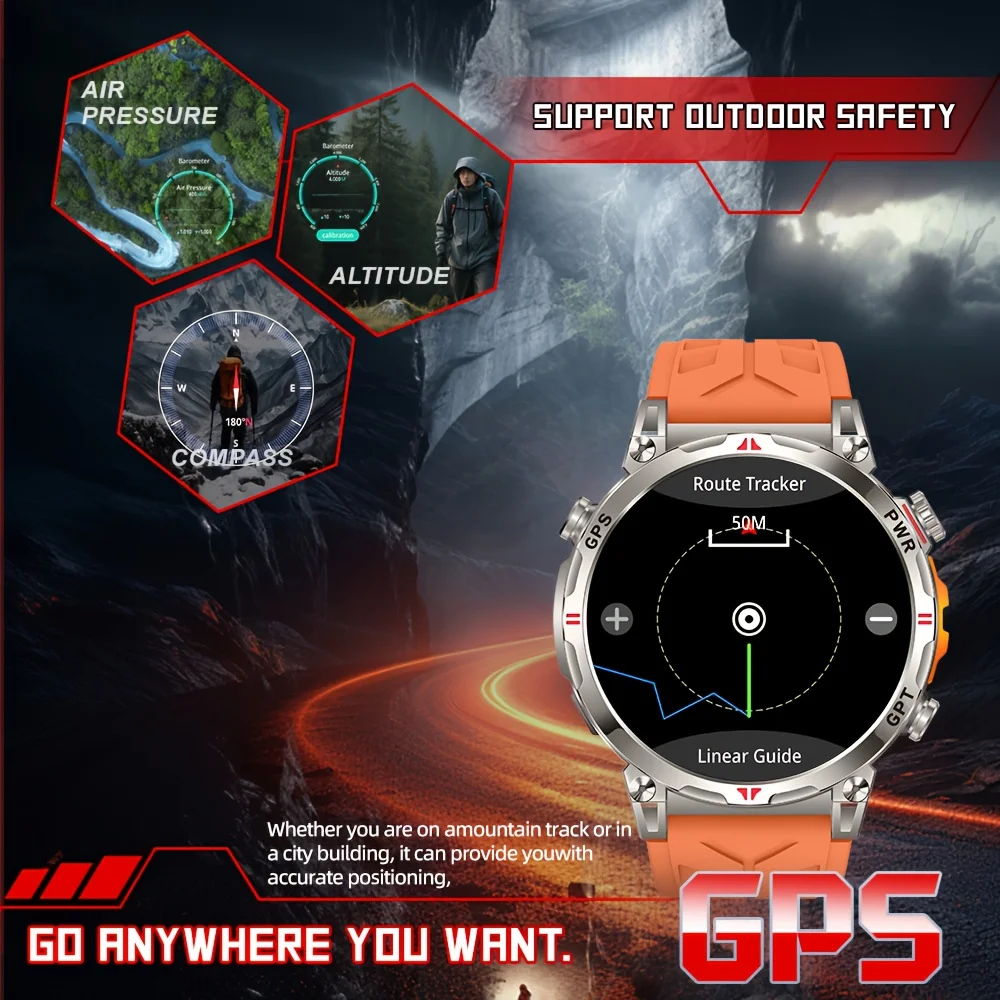 جديد DAORKOW 2025 نظام تحديد المواقع الساعات الذكية شاشة AMOLED 3 ATM مقاوم للماء معدل ضربات القلب حركة المكالمات اللاسلكية ساعة ذكية 650 mAh