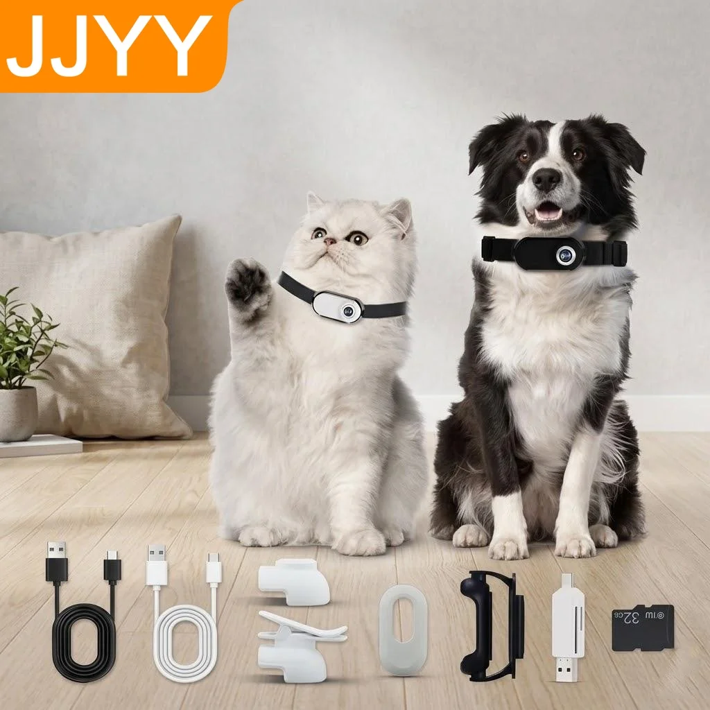 

Wireless 1080P HD Pet Collar Camera for Dogs and Cats Indoor Outdoor Mini Body Cam for Action Video Recording