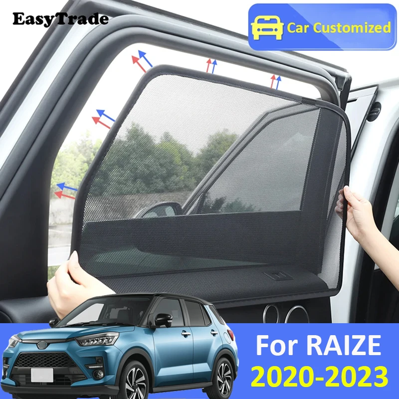 For Toyota RAIZE 2020-2023 Magnetic Sun Visor Car Sunshade Side Window Mesh Curtains Sunscreen Heat Insulation Protection Cover