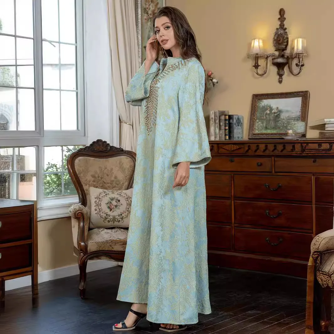 Ramadan Muslim Kaftan Moroccan Abaya for Women Dress Embroidery Jalabiya Party Long Robe Dubai Vestidos Saudi Dresses Modest