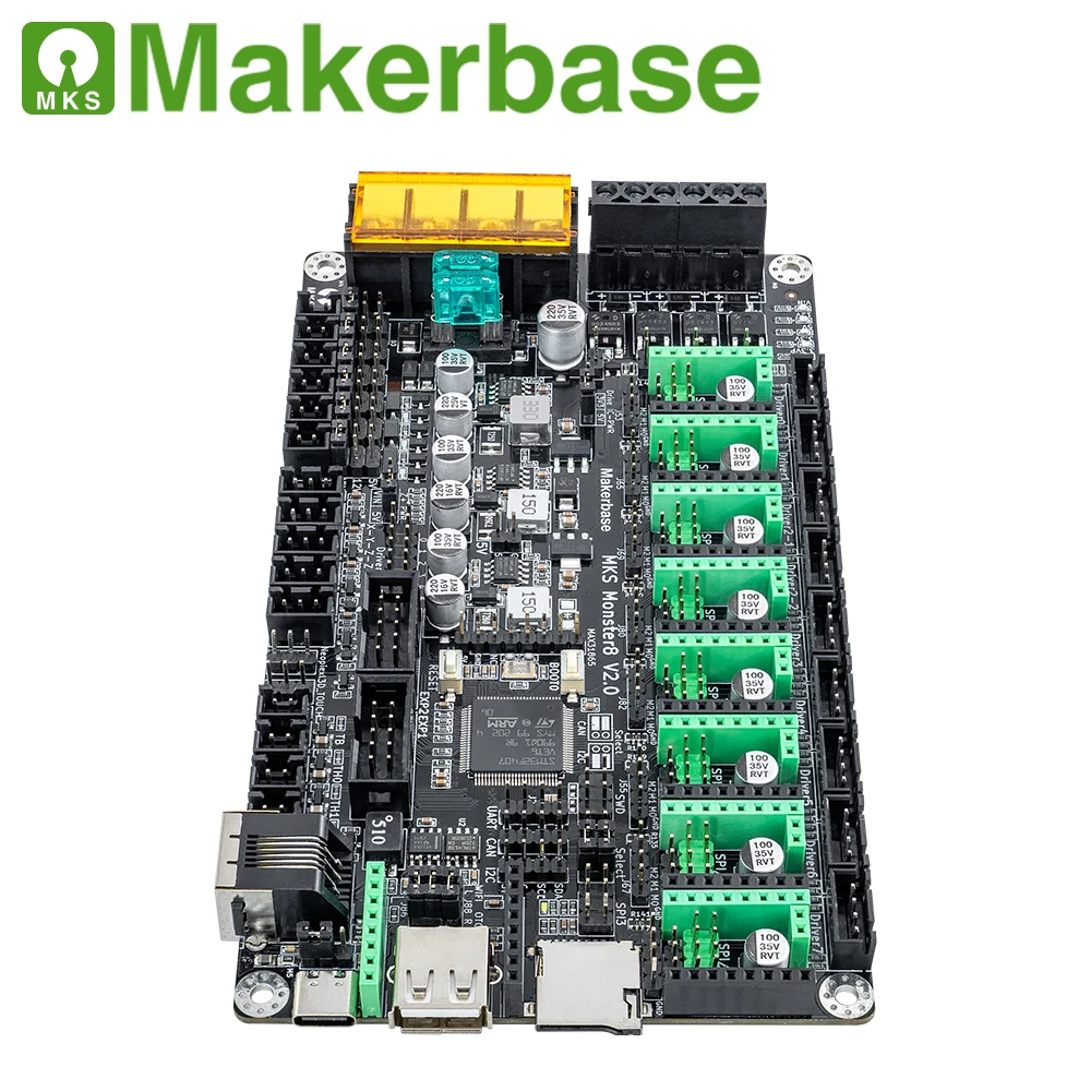 Makerbase-mks monster8 v2 cartão de controle, 3d peças da impressora, tmc2209 para voron vs polvo aranha, 32bit