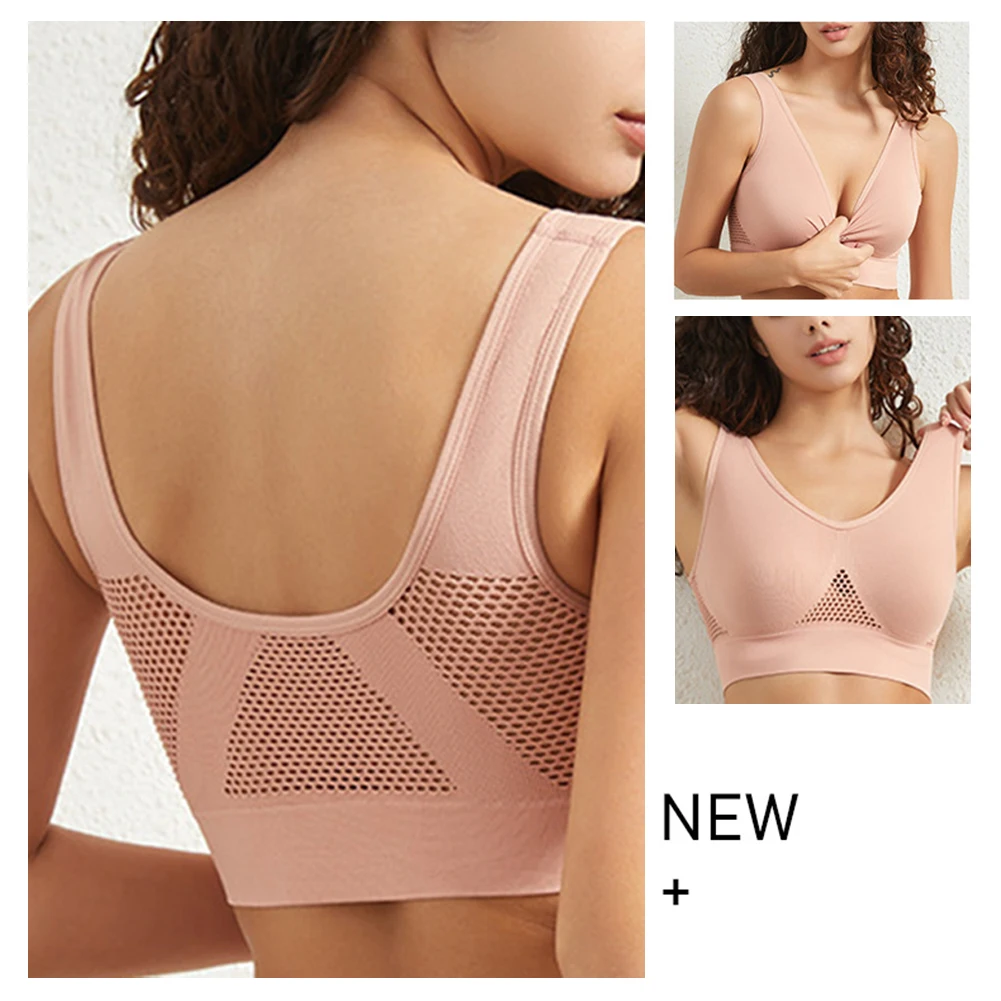 S~5XL Hollow Out Women Yoga Sport Bra Breathable Fitness Running Vest sleep Underwear Padded Crop Tops Underwear gym top bras