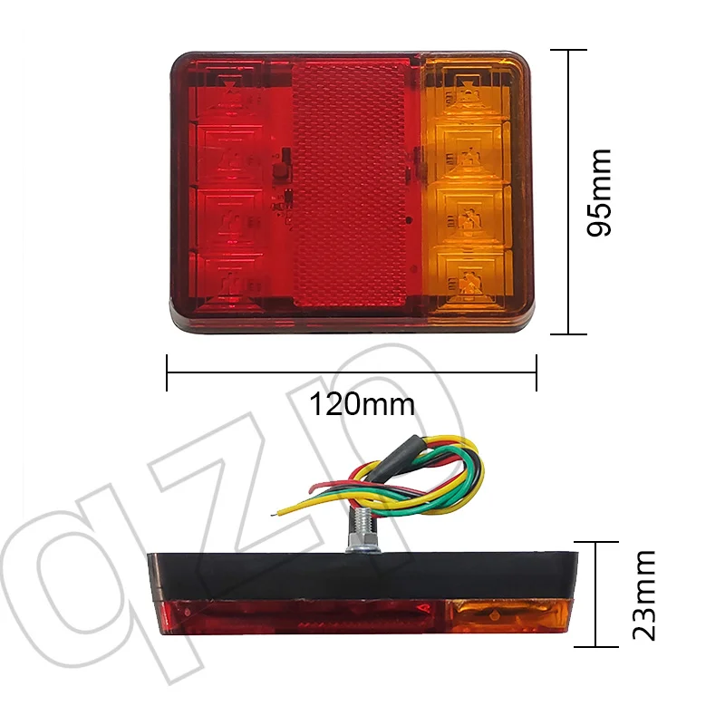 Carro 8 LED Tail Light, Lâmpadas traseiras, Barco, Reboque, Caminhão, Iluminação do carro, Peças impermeáveis, 12V, 24V, 10V, 80V, 10Pcs