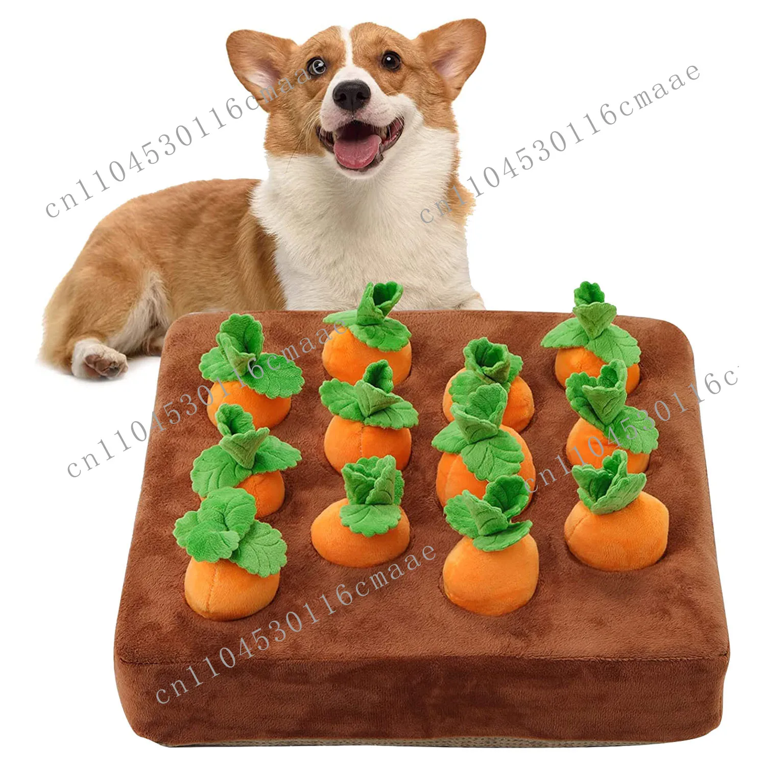 New 04- Popular Interactive Dog Toy, Plush Carrot Puzzle Toy for Dogs, 2-in-1 Nose Work Feeding Game, Used To Relieve Pet Stress