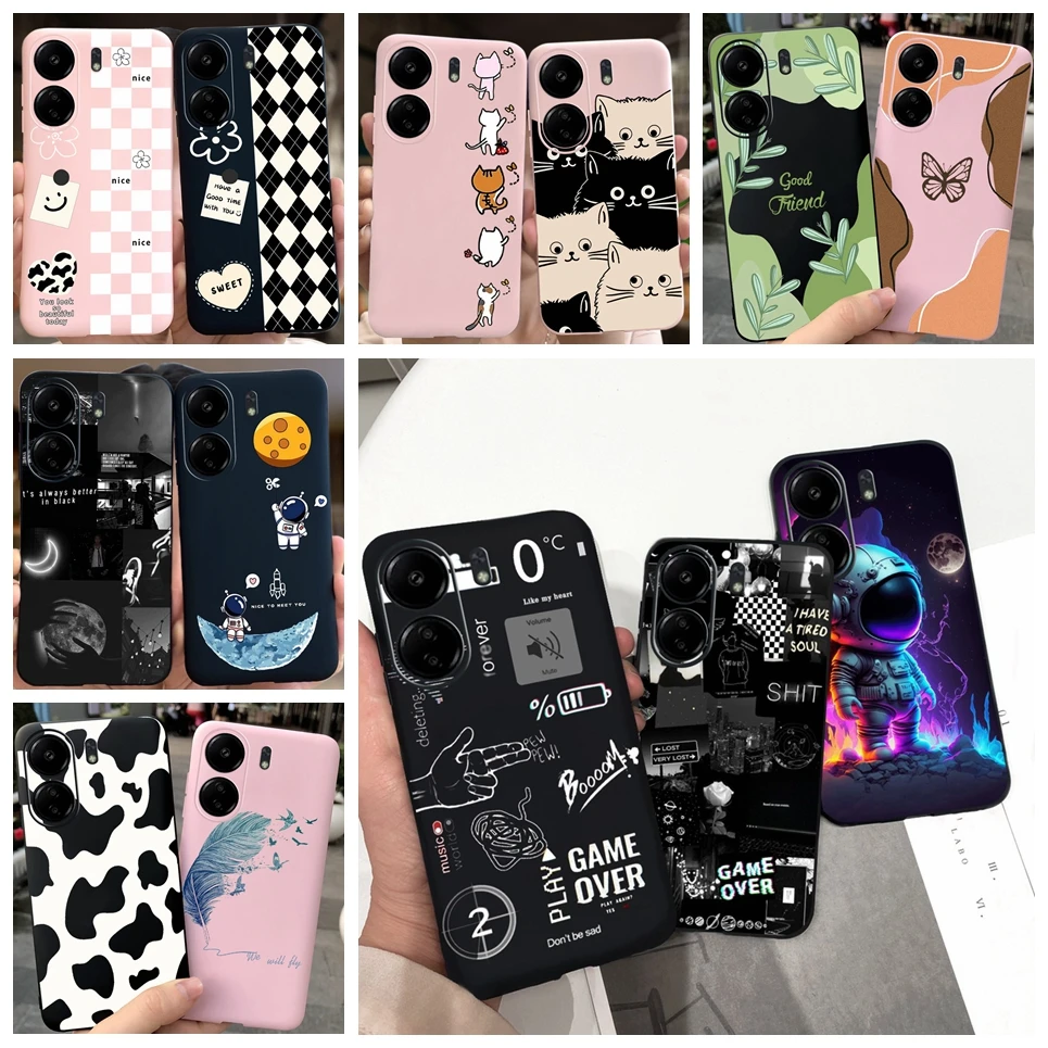For Xiaomi Poco C65 Case PocoC65 Cover Cartoon Black Night Sky Fashion Design Pattern Etui For Xiomi Poco c 65 Soft Rubber TPU