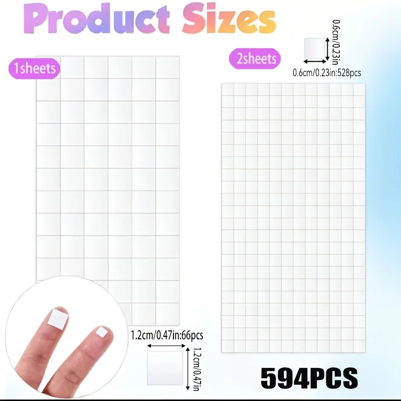 594pcs 3D foam dots, double-sided foam tape, square self-adhesive foam tape, suitable for DIY crafts, art, and office supplies