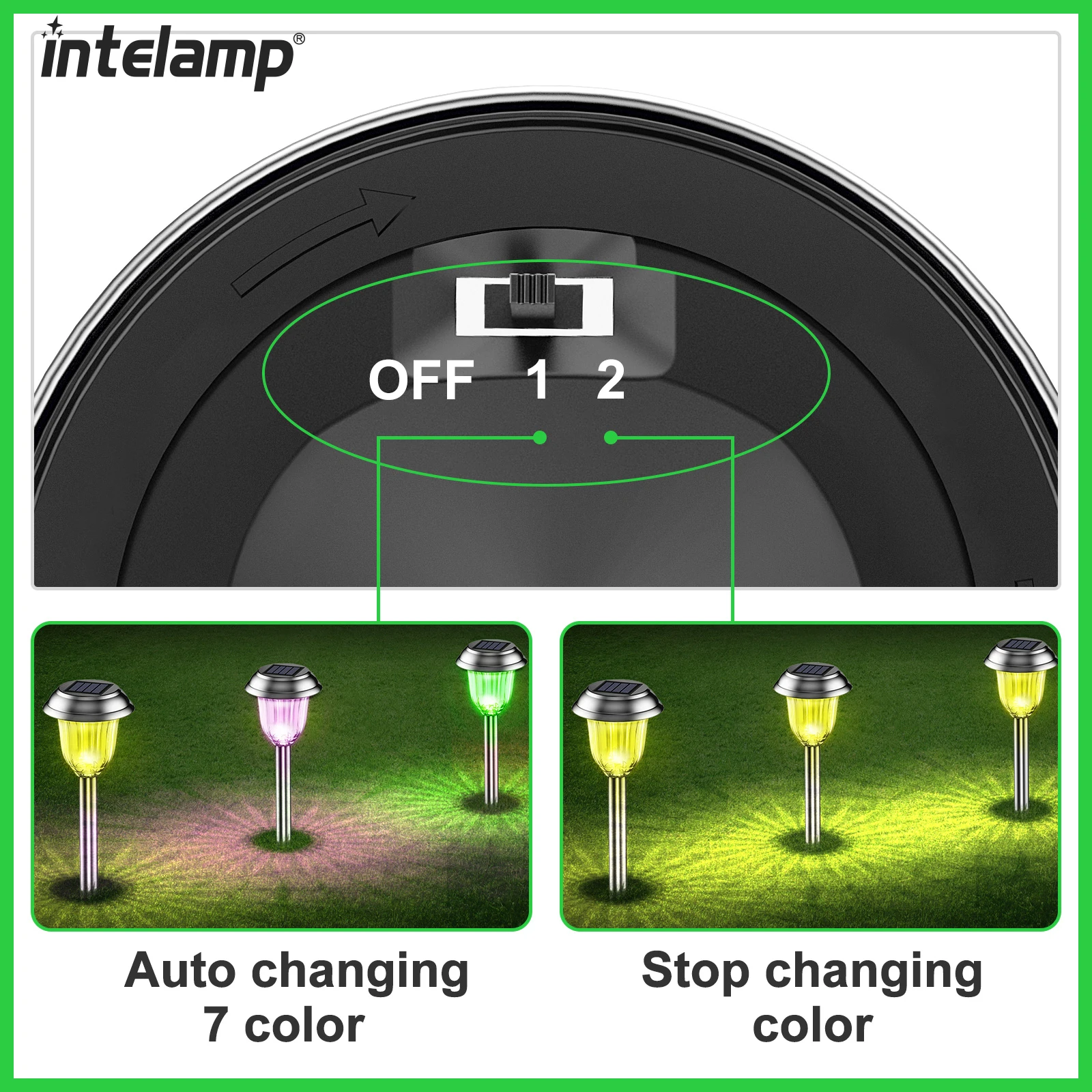 Paquete de 6 lámparas solares de jardín de color de acero inoxidable para exteriores IP65 lámpara de patio impermeable decoración de camino de patio