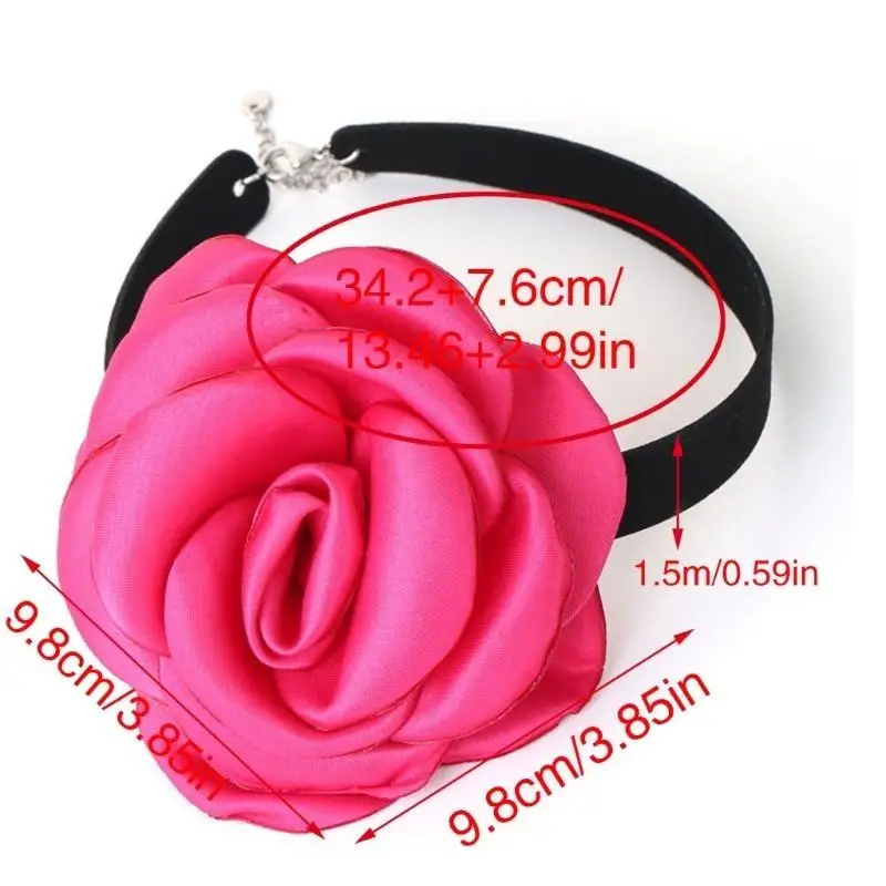 31BB النمط الفرنسي زهرة المختنق قلادة الزخرفية المختنق ضبط شريط حول ياقة الملابس روز