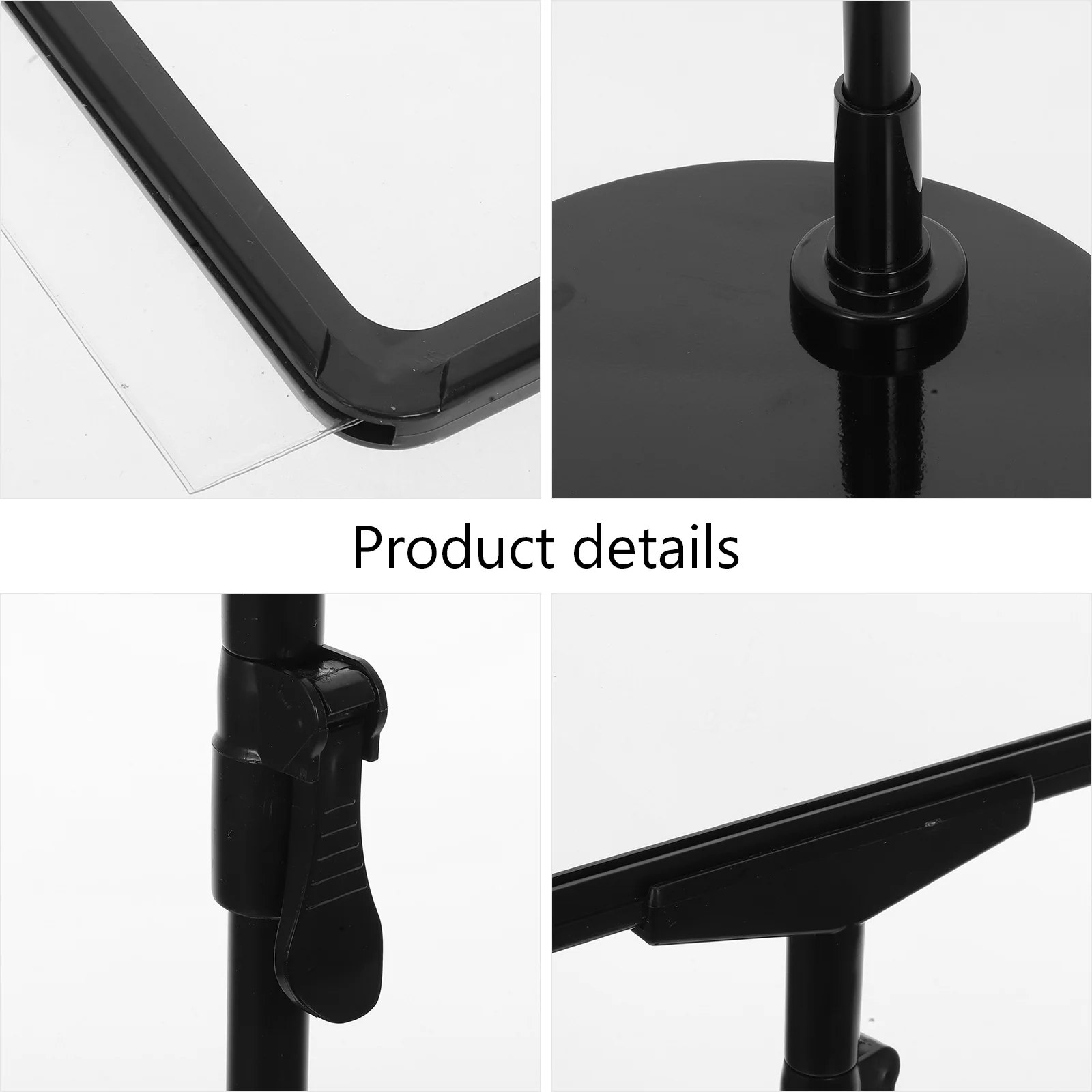 Schwarzer Poster-Schilderhalter, Bodendisplay-Rack, verstellbarer Posterhalter, Kunststoff-Design, einfache Installation