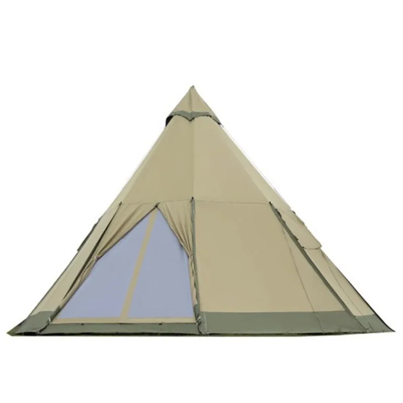 Wood Language Outdoor Shelter Camping Thickened Canvas Flying Tent Camping Pyramid Indian Tent BBQ Rainproof