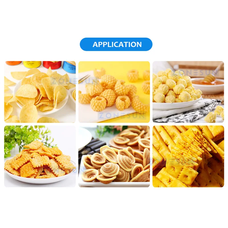 ZONESUN Potato Chips Packing Machine Digital Control Particle Filler Cheeze Puffs Snacks Packaging Weigher Equipment ZS-FZ1000L