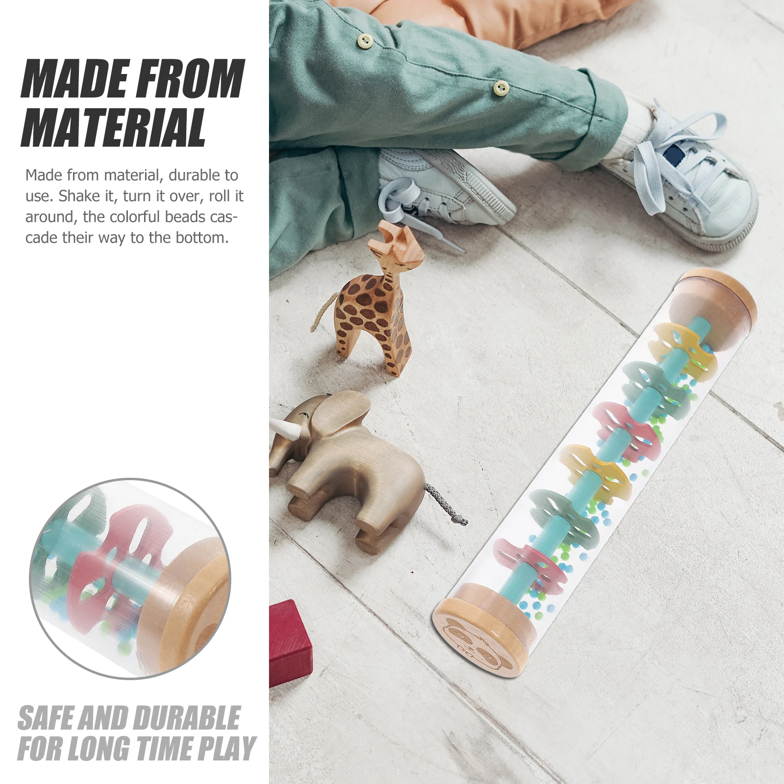 1pc Rainphone Bambini Giocattoli musicali Strumento educativo Pioggia Suono Giocattolo Puzzle Apprendimento precoce Bastone trasparente Musica