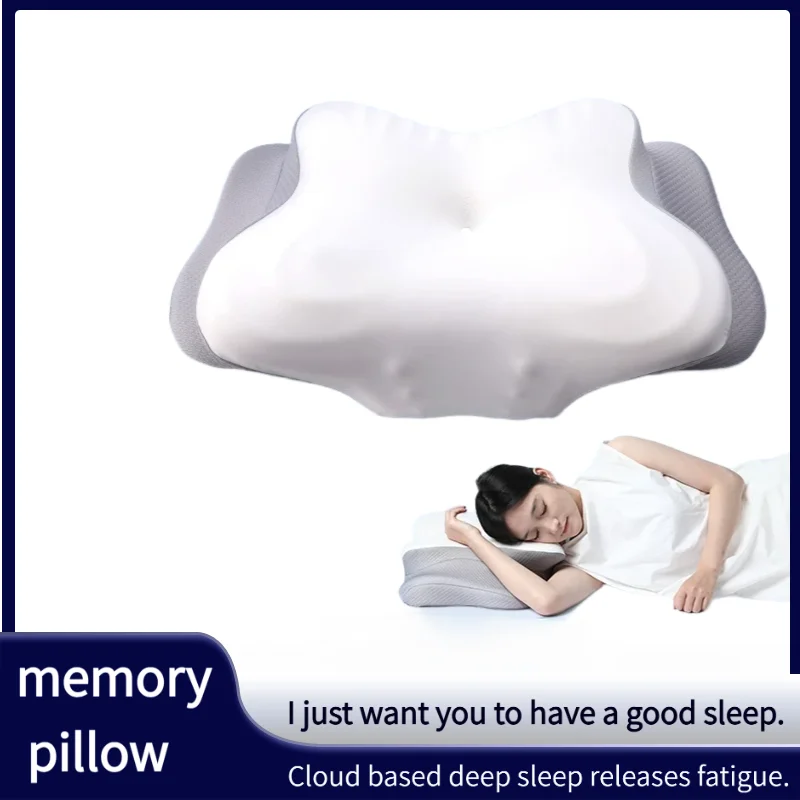 

Ergo Neck Memory Pillow, Multi-Position Zoned Support, Adjustable Height, Relieves Cervical Strain for Back & Side Sleepers​