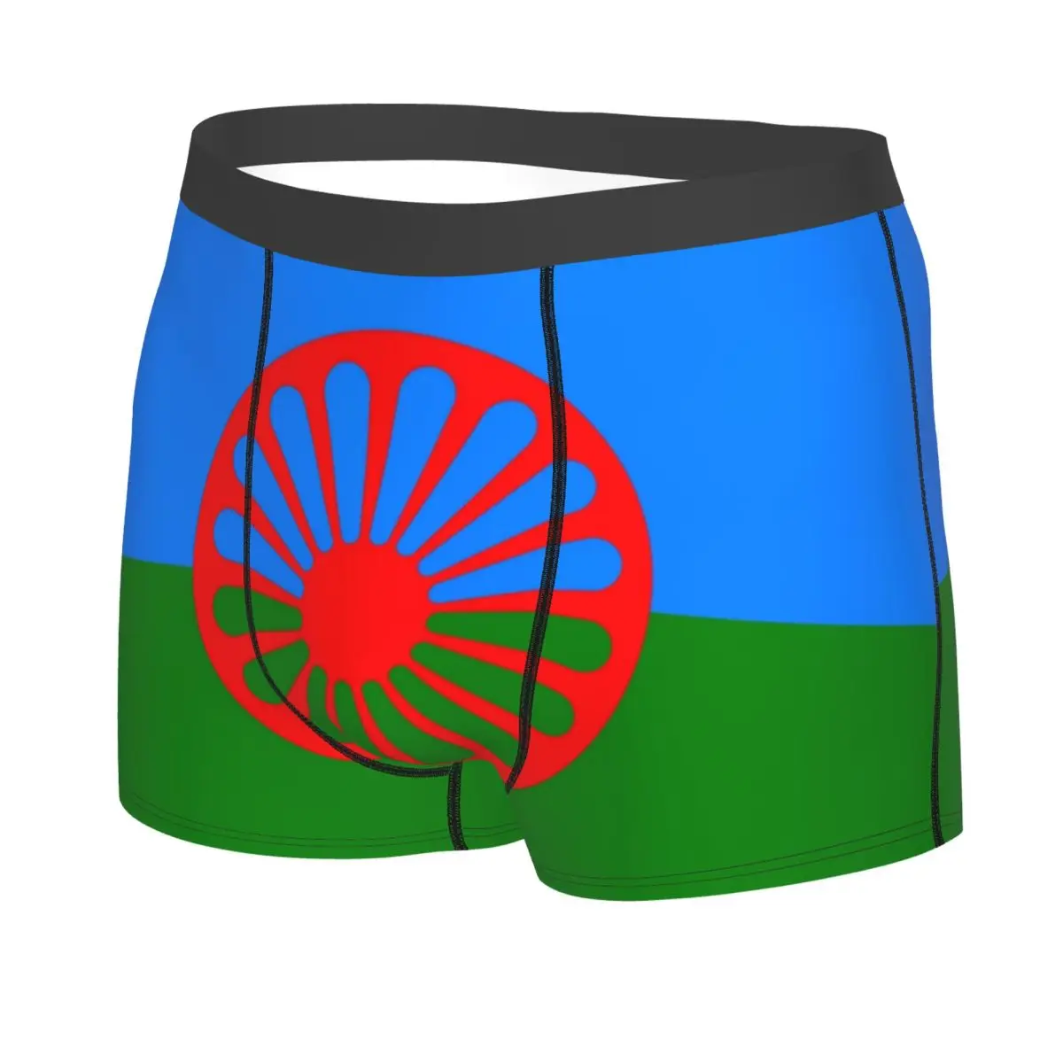 Custom Male Cool Gypsy Romani Peoples Flag Underwear Boxer Briefs Men Soft Shorts Underpants