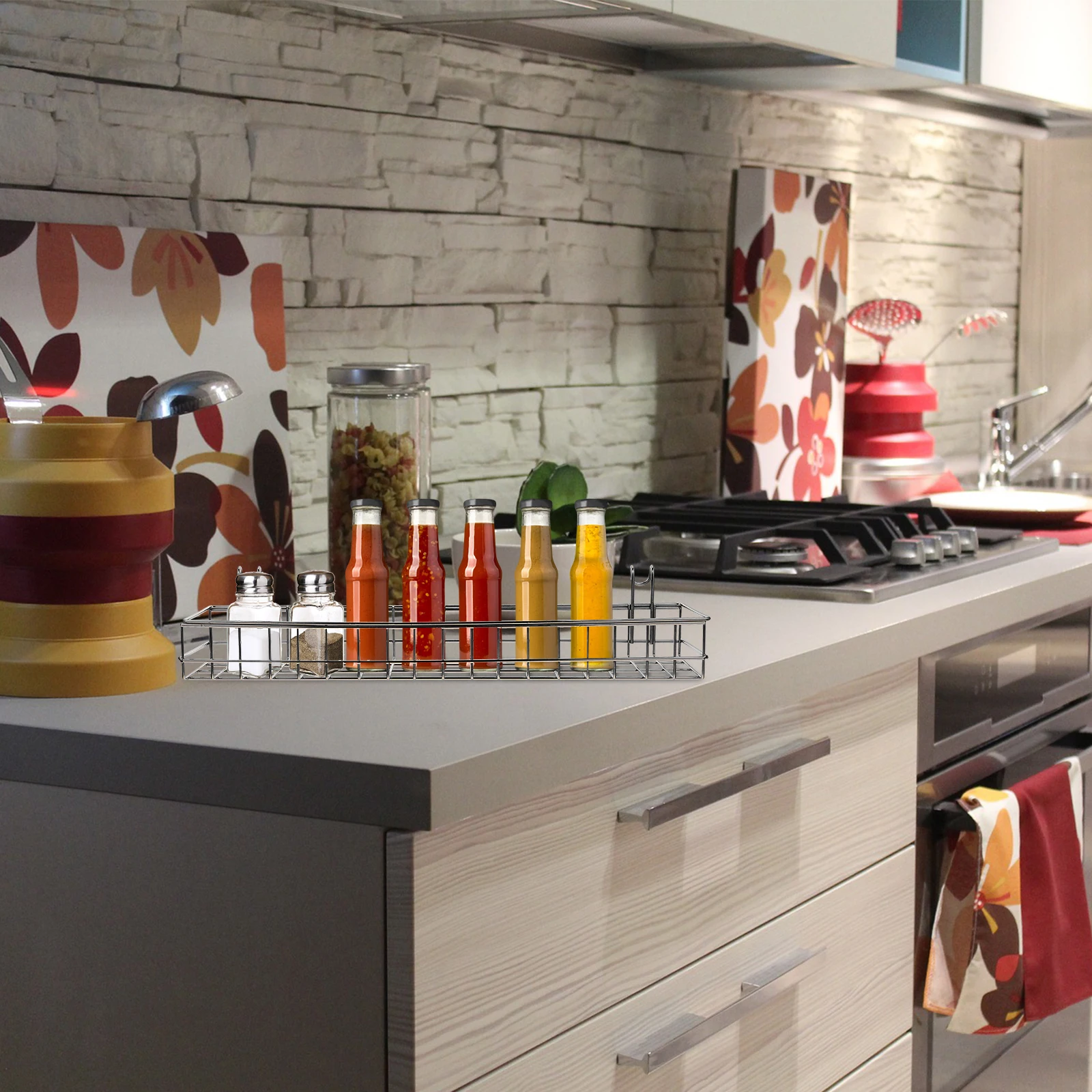 

1pc Hanging Storage Basket Iron Mesh Organizer For Kitchen Bathroom Bedroom Home Metal Basket Large Capacity Sundries