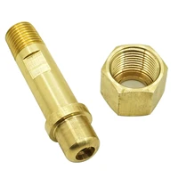 CGA-540 x 1/4"" Nipple de tuerca NPT - Adaptador de latón para regulador de entrada de cilindro de oxígeno