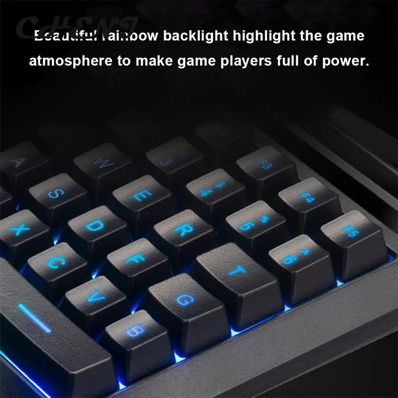 1pc One-Handed Gaming Keyboard RGB Backlit Portable Mini Gaming Keypad Game Controller For PC PS4 Xbox Gamer