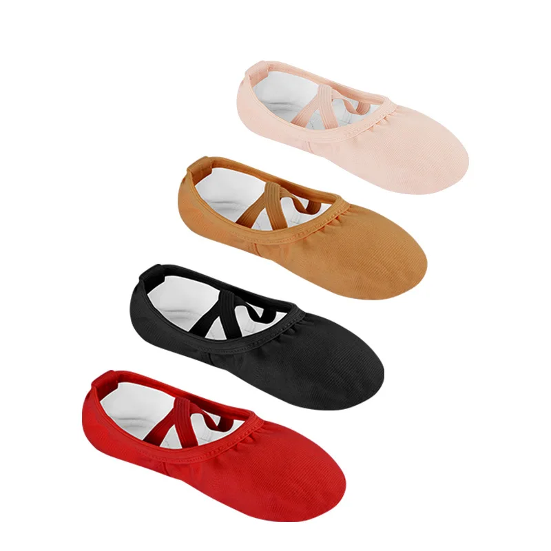 Chaussures de Ballet sans lacets pour enfants, chaussures d'entraînement en toile à griffes de chat, chaussures de danse corporelle, vente en gros