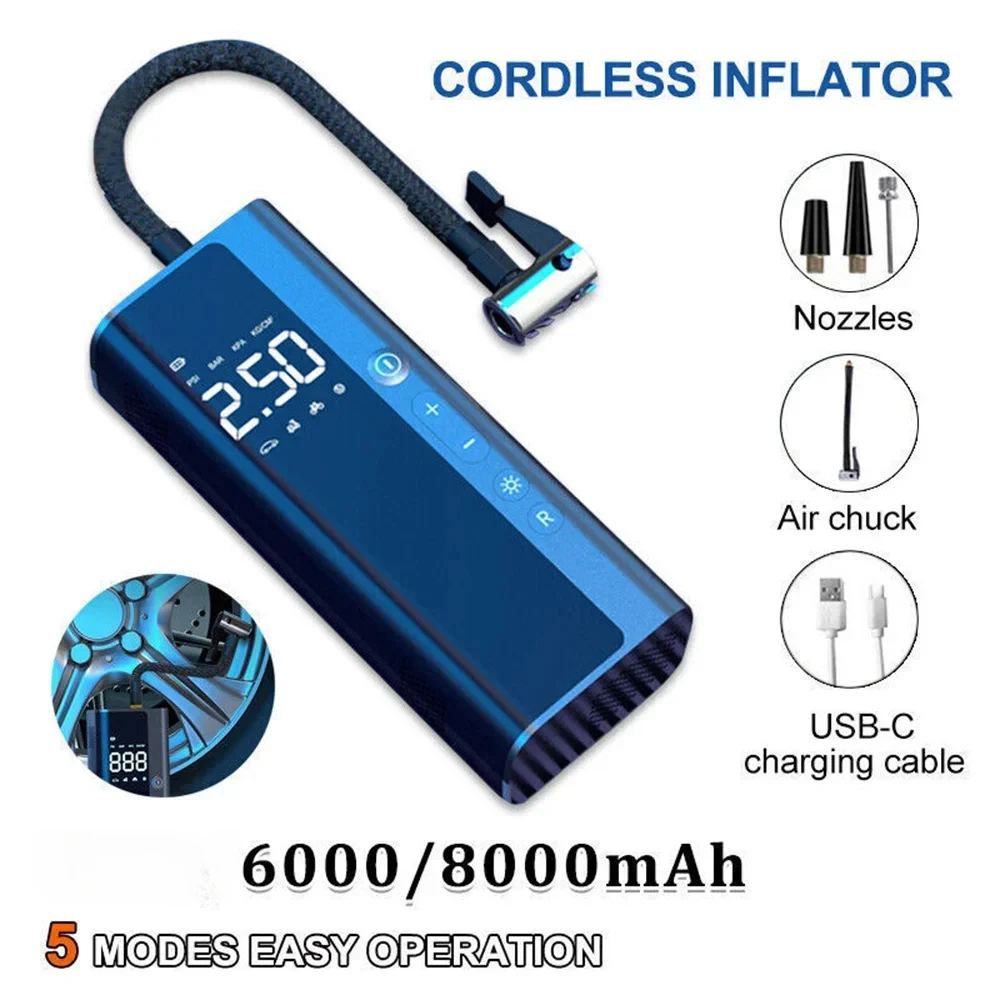 

Portable 150psi Car Air Compressor Wireless for Motorcycles Bicycle Tyre Inflator Digital Mini Auto Inflatable Air Pump