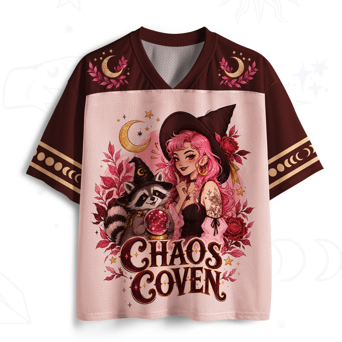 Gothic Fantasy Astrology Magic Wind Witch Raccoon Cartoon 3D Printed Breathable Sports Leisure Sweet Cool Retro Top