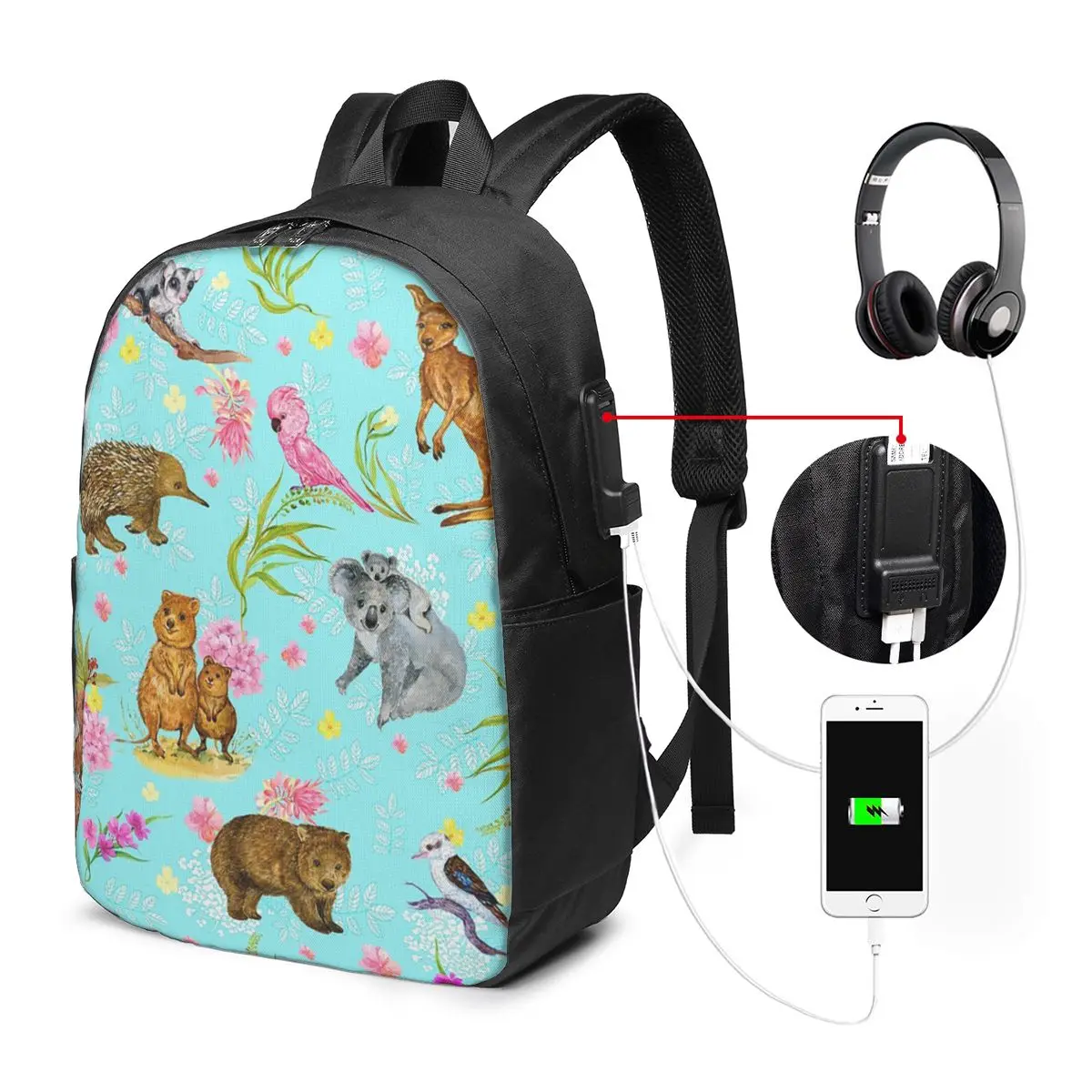 Australian Wildlife And Natural Scenery Backpack Travel Notebook Bag Computer College Student School Bag Laptop Shoulder Bags