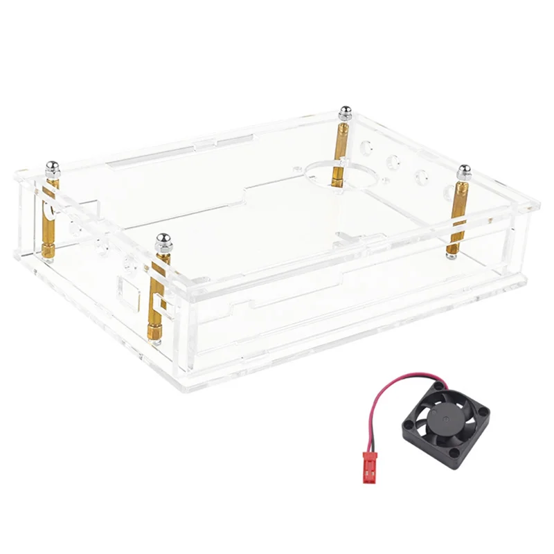 Acrylic Protective Shells Case with Fan for Banana Pi R3 BPI-R3 Development Board