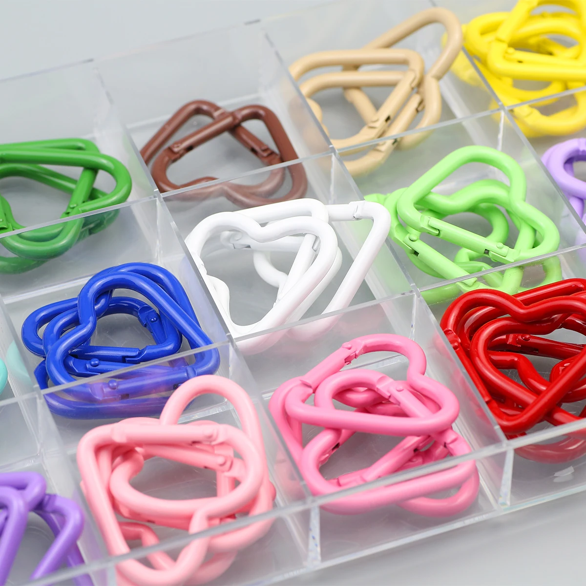 44mm Baked Lacquer Peach Heart Spring Clip 3~20pcs Keychain for Jewelry Making Cell Phone Chain KeyChains Pendant DIY Accessorie