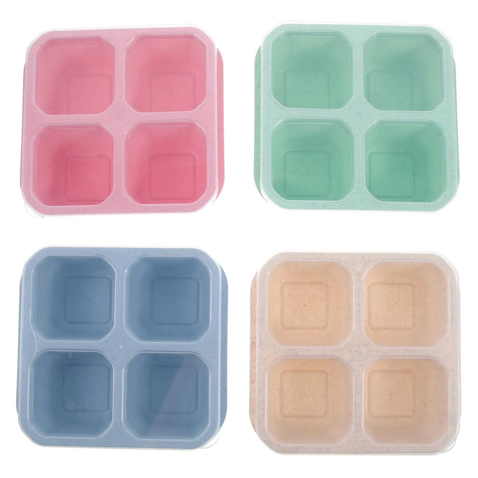 

4Pcs Exquisite Multi-Grid Snack Storage Box Strong Wear-Resistant Easy-Clean Candy Serving Tray Household Fruit Nut Chocolate