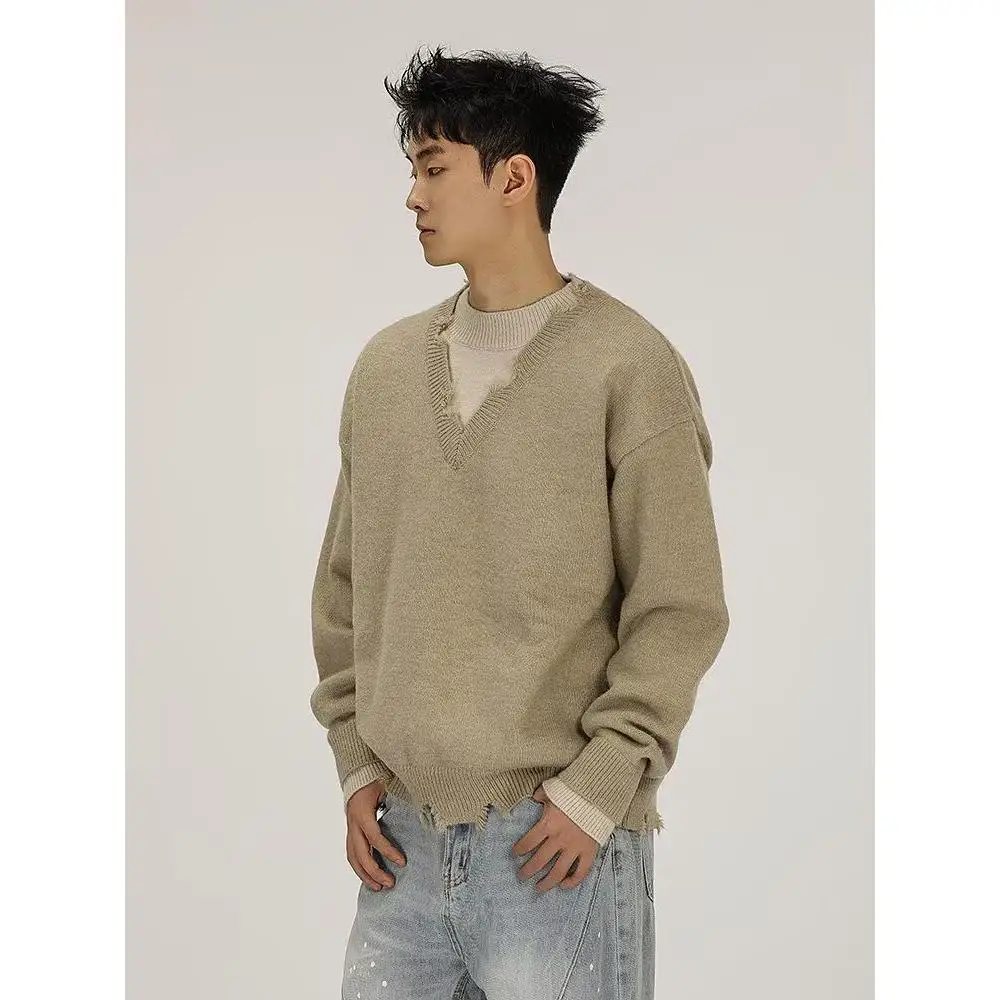 

Autumn Winter Slim Fit Color Blo Knitwear Elastic Base Layer Sweater Busin Casual Long Sve Polyester Fiber M Top