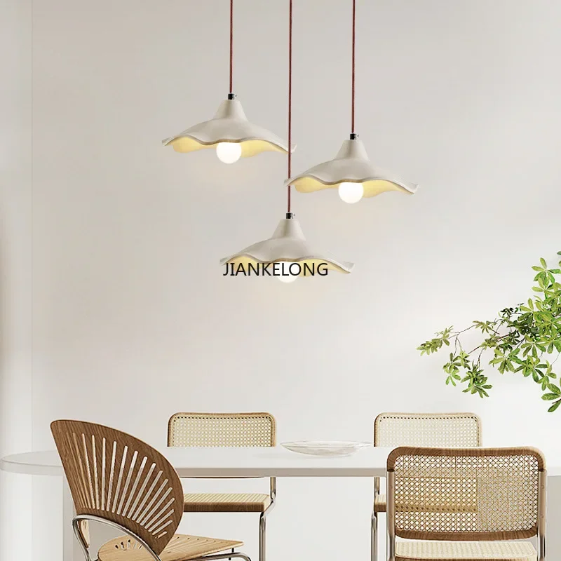

Japanese Wabi-Sabi Chandelier Bedroom Restaurant Bar Nordic Cream Style Modern Art Medieval Vintage Pendant Lights LED Lights