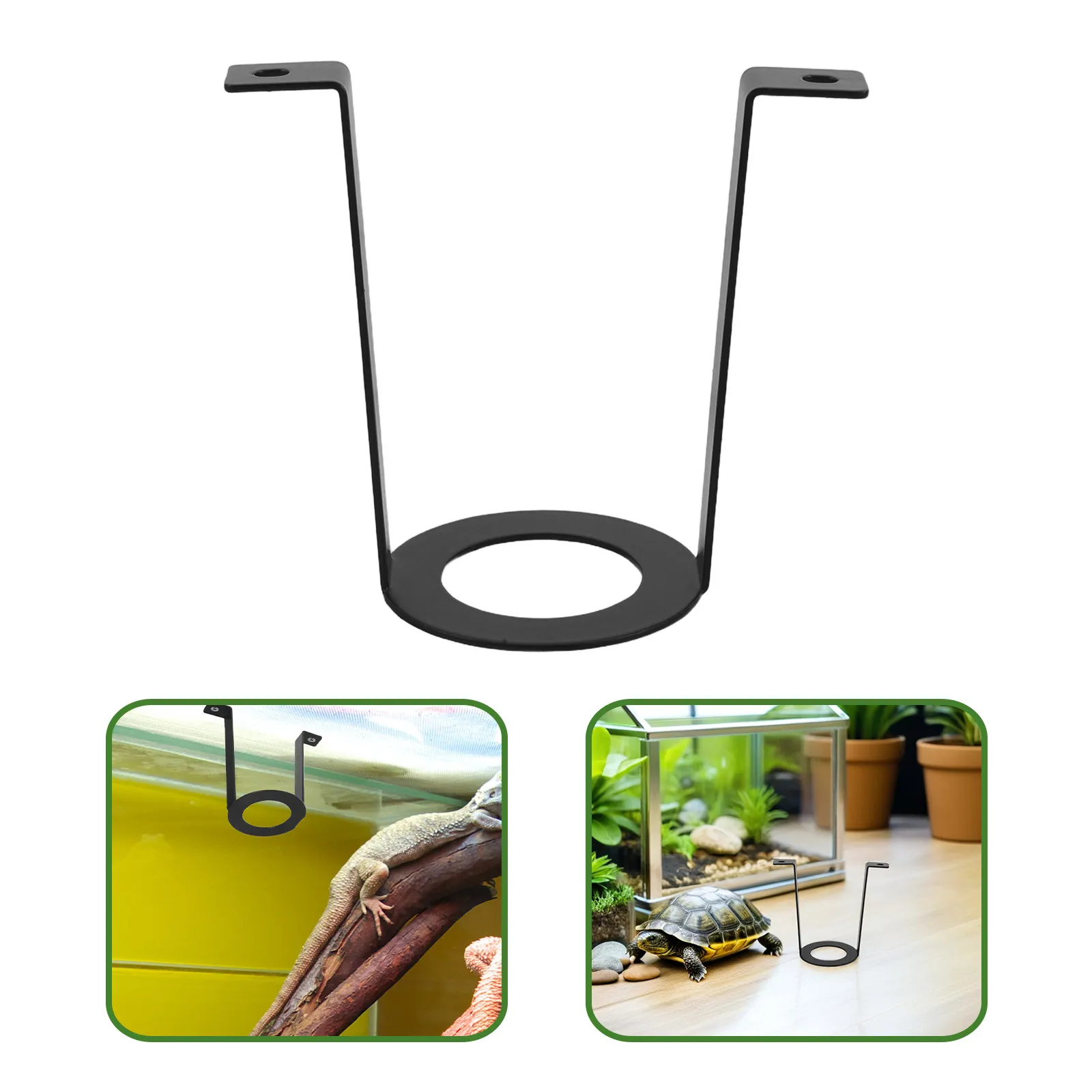 2pcs Reptile Heat Lamp Holder Adjustable U-Shaped Lamp Bracket Ceramic Socket Mounting Basking Lighting Stand For Terrariums