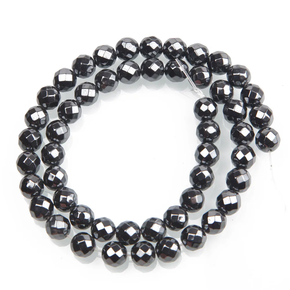 Natural Hematite Faceted Beads Spacer Beads for Jewelry Making Bracelet Beading Diy Necklace Findings Accessories 4/6/8mm