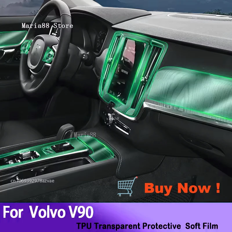 

For Volvo V90 2020 2021 2022 2023 Interior Dashboard Center Console Protection Film Anti Scratch HD Clear Matte Cover