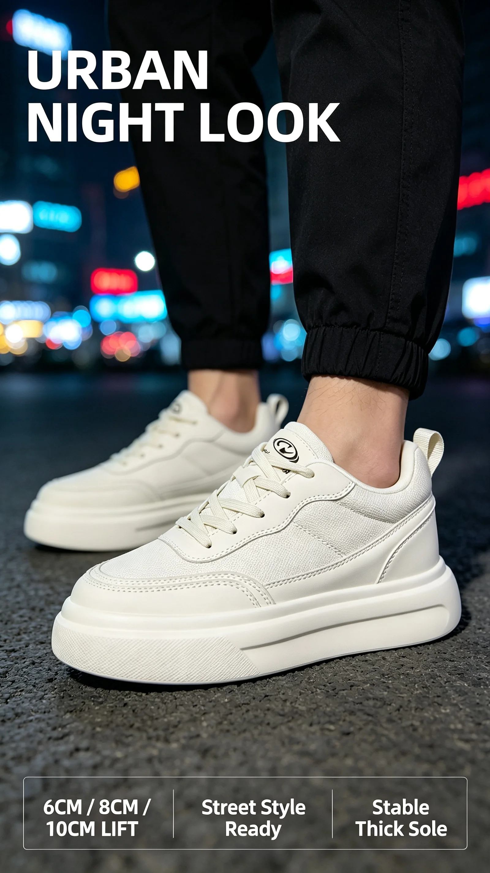 6-10CM Unsichtbare Höhenverlängerung Herren Plateau-Sneaker Schwarz Atmungsaktive Schnürschuhe Casual Höhenerhöhende Skate-Schuhe Alltagsschuhe zum Spazierengehen – Detail 18