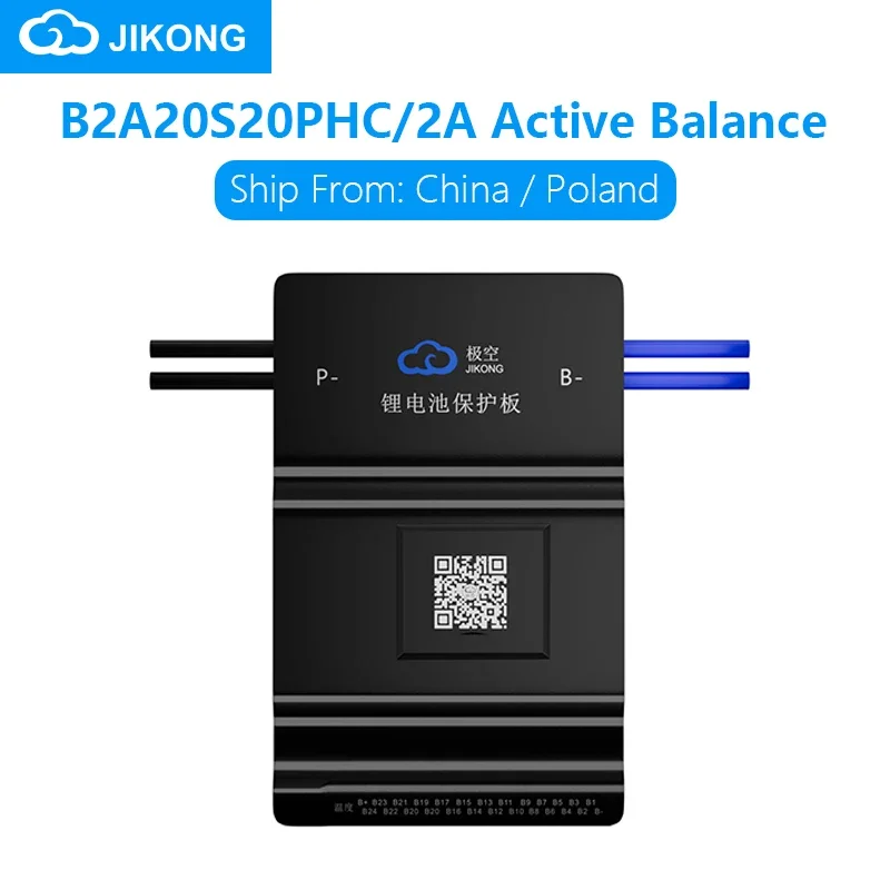 JKBMS B2A20S20P-HC 2A BALANCE CURRENT 200A BT 36V 48V 60V Li-Ion LTO 18650 Battery Lifepo4 Heating Function Bluetooth JIKONG Bms